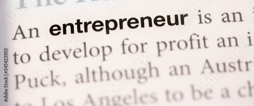 The word entrepreneur in a book