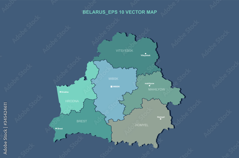 belarus map. vector map of belarus in europe country.