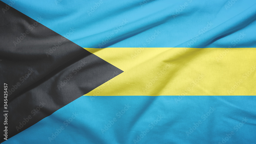 Bahamas  flag with fabric texture