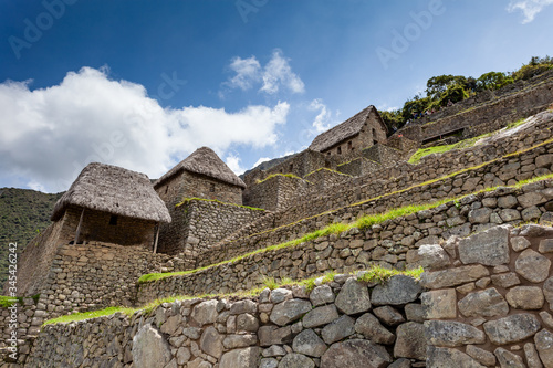 The houses and terraces of the ancient city of Machu Picchu, Peru.