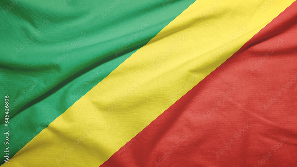 Congo  flag with fabric texture