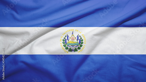 El Salvador flag with fabric texture