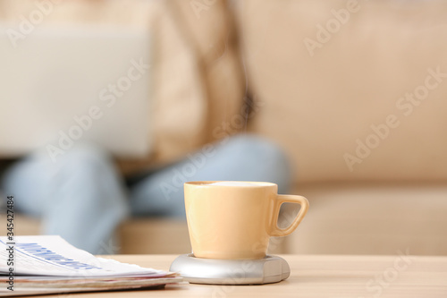 Cup of coffee with heater a...