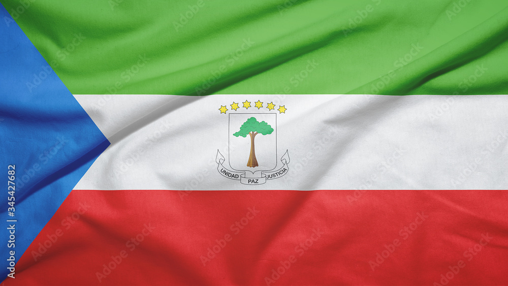 Equatorial Guinea flag with fabric texture