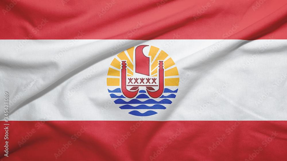 French Polynesia flag with fabric texture French Polynesia flag with fabric texture