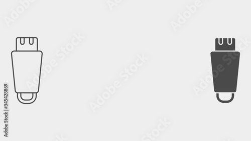 Pen drive outline and filled vector icon sign symbol