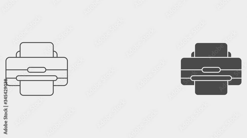 Printer outline and filled vector icon sign symbol Printer outline and filled vector icon sign symbol