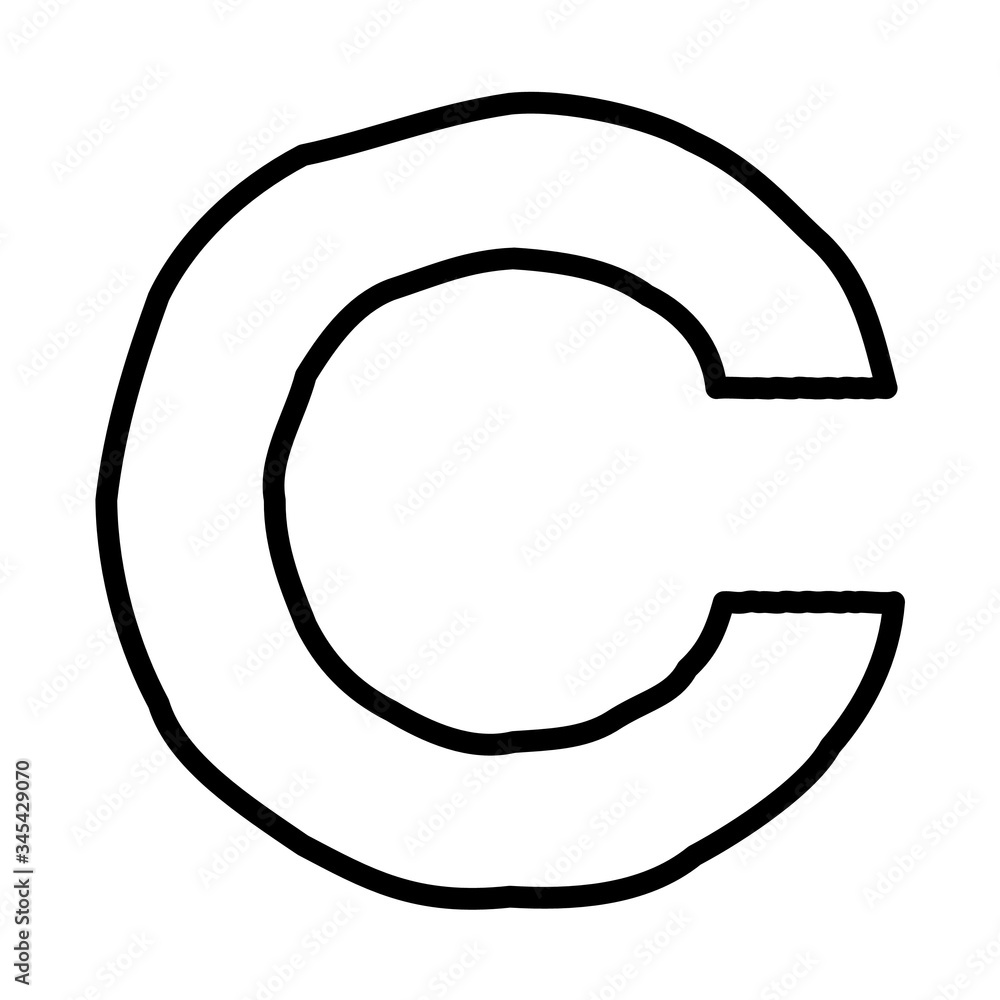 BLACK THICK SERPENTINE SCRIBBLE OUTLINE ENGLISH ALPHABET : C BLACK THICK SERPENTINE SCRIBBLE OUTLINE ENGLISH ALPHABET : C