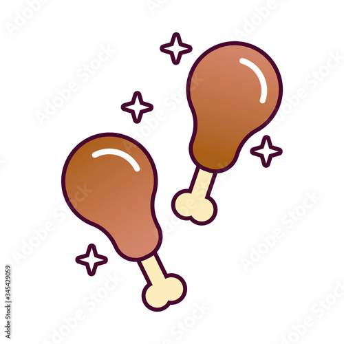 delicious chicken thighs food detailed style icon