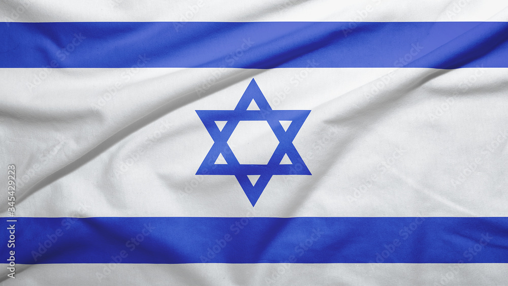 Israel flag with fabric texture Israel flag with fabric texture
