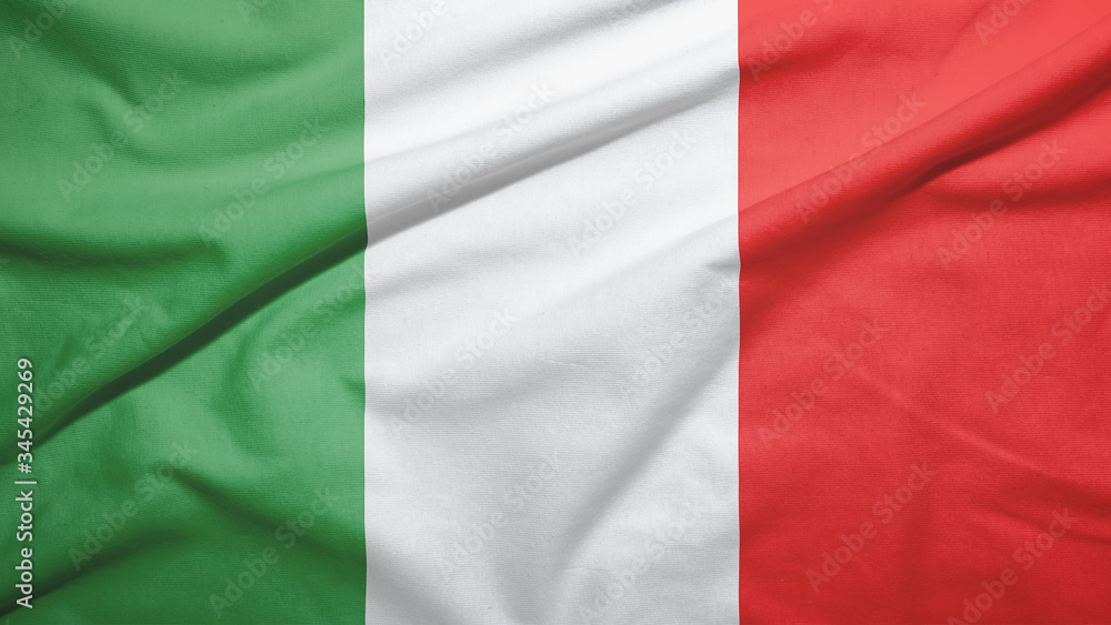 Italy flag with fabric texture