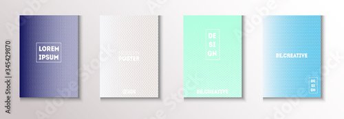 Folded Minimal Cover Vector Set. Modern Flyer Paper Design. Cool 