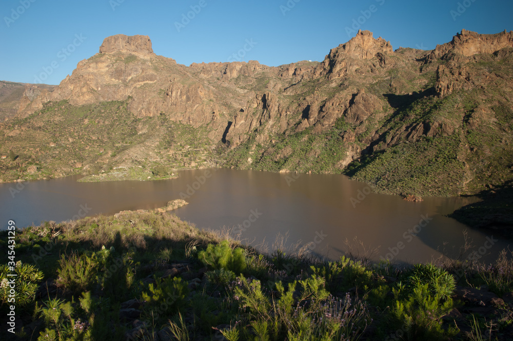The Soria dam. Gran Canaria. Canary Islands. Spain.