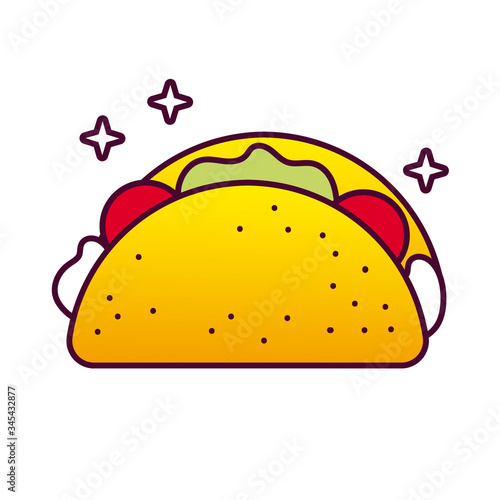 mexican taco food detailed style icon