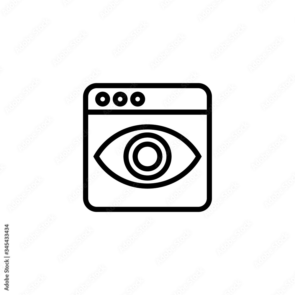 Computer vision icon vector in linear, outline icon isolated on white background Computer vision icon vector in linear, outline icon isolated on white background