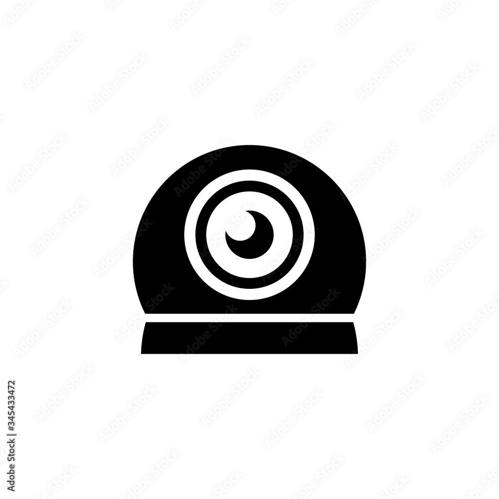 Webcamera vector icon in black solid flat design icon isolated on white background Webcamera vector icon in black solid flat design icon isolated on white background