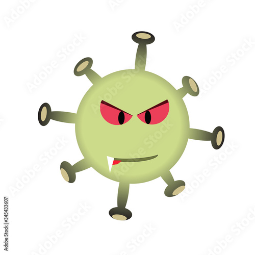 Vector illustration of coronavirus and public health risk disease and flu outbreak. Medical concept of a pandemic with dangerous cells.