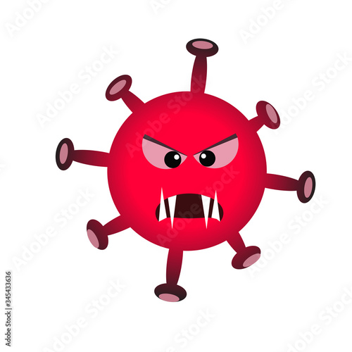 Vector illustration of coronavirus and public health risk disease and flu outbreak. Medical concept of a pandemic with dangerous cells.