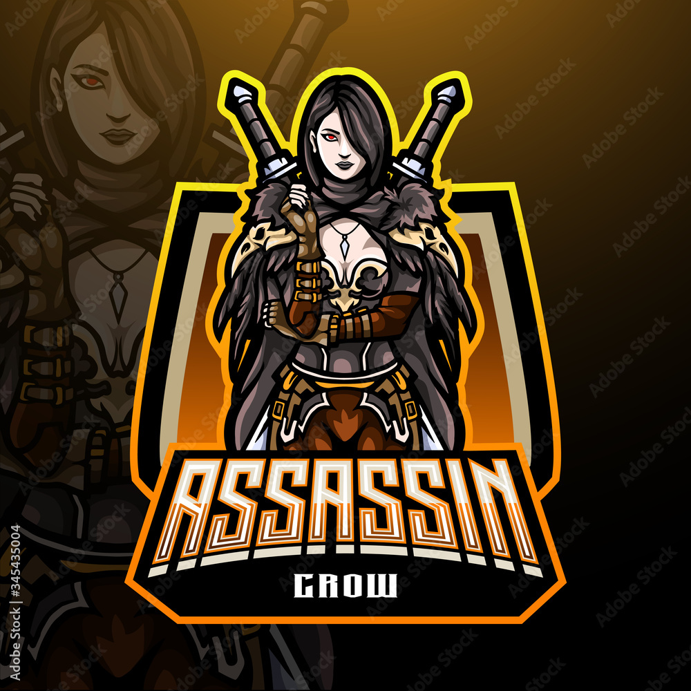Obraz premium Assassin esport logo mascot design. for electronic sport gaming logo