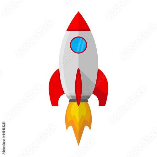 Rocket launch, ship. Icon Illustration concept of business product on a market isolated on white background. Vector EPS 10
