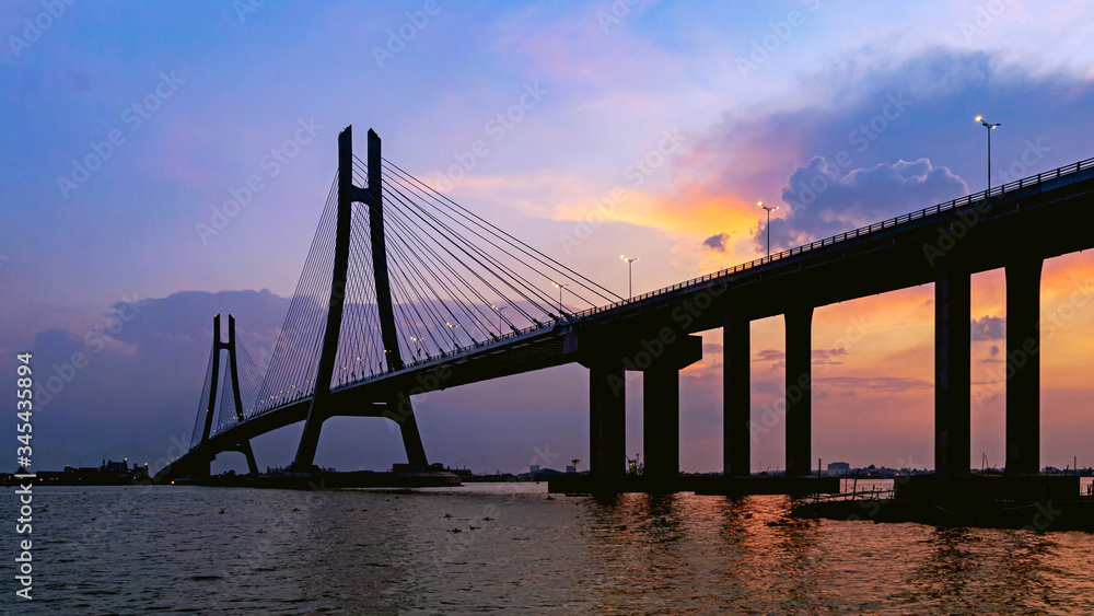 Vam Cong Bridge at sunset (Can Tho, Vietnam) Vam Cong Bridge at sunset (Can Tho, Vietnam)