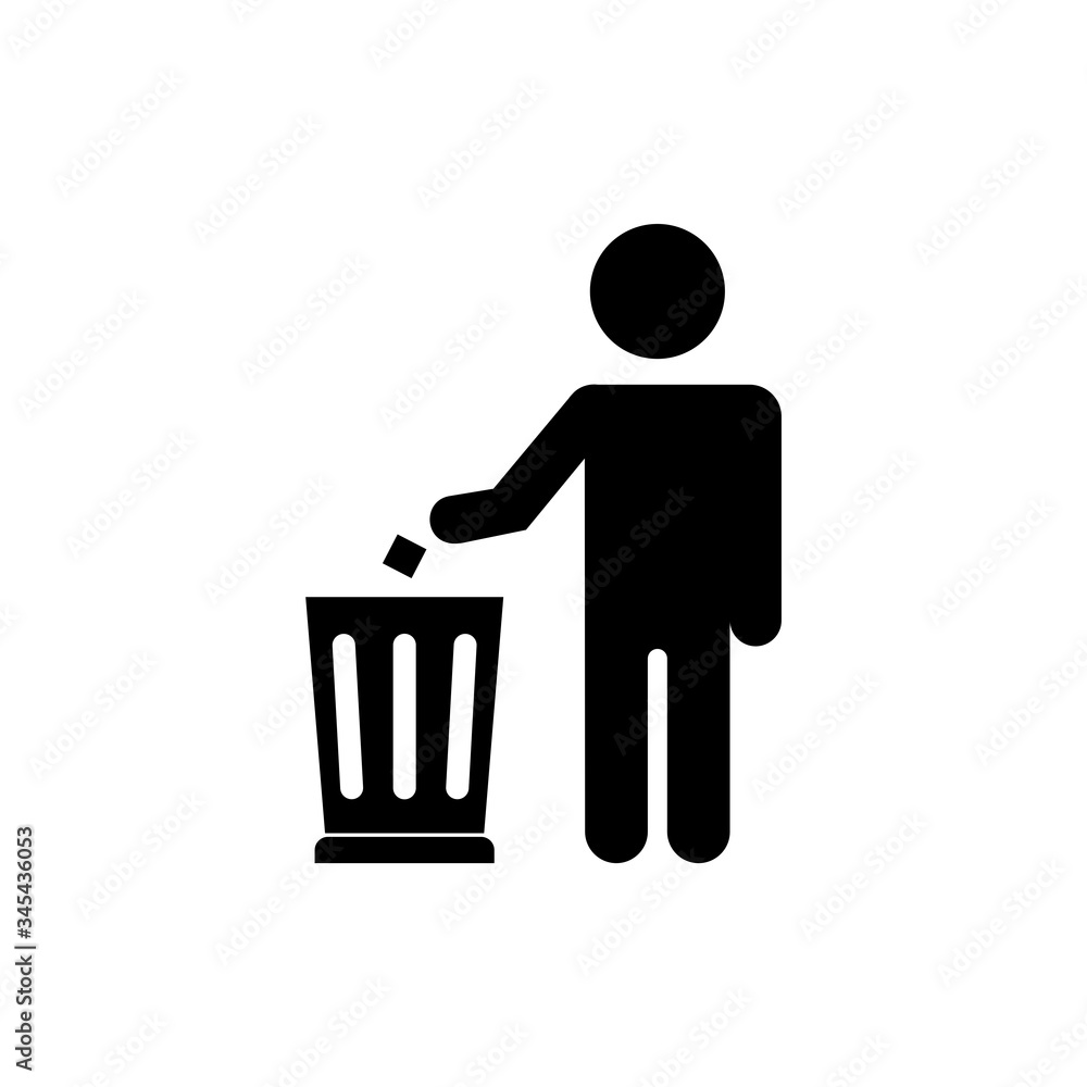 People drop garbage line icon design vector. Trash bin sign symbol. People drop garbage illustration design. Editable black stroke. People drop garbage line icon design vector. Trash bin sign symbol. People drop garbage illustration design. Editable black stroke.