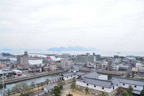 今治城天守閣から見る町並み 愛媛県今治市