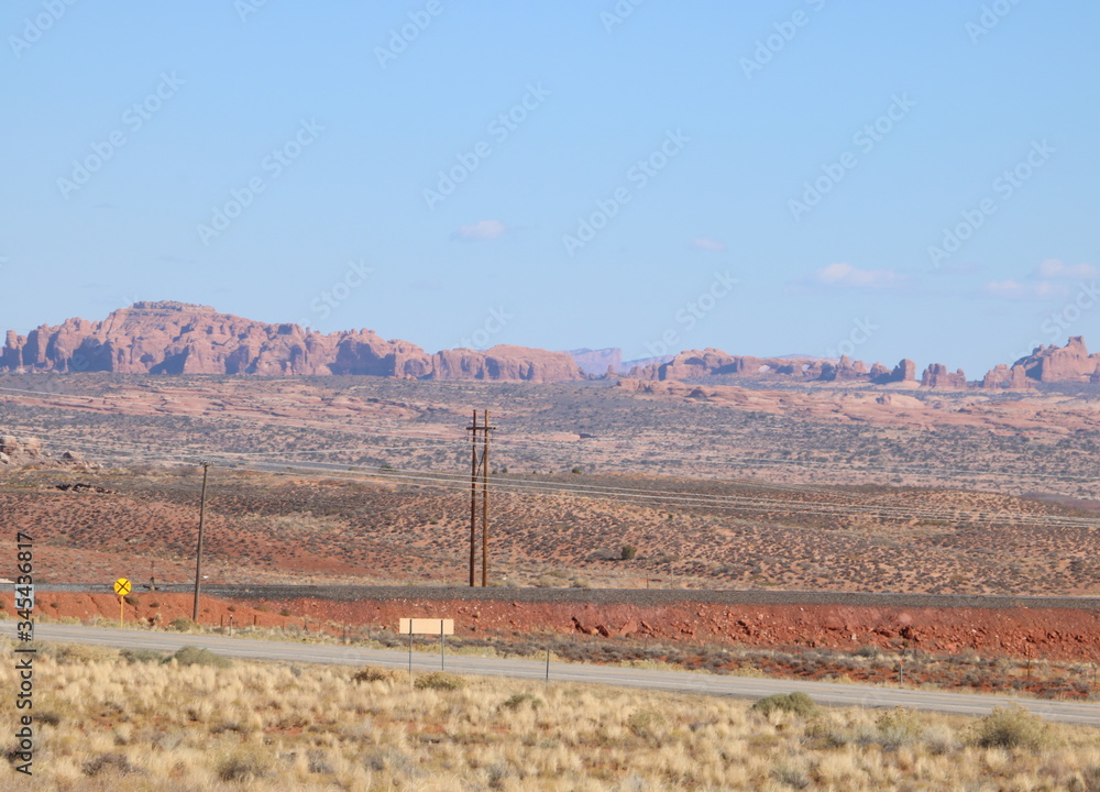 Arches National Park from far away, Moab, Utah