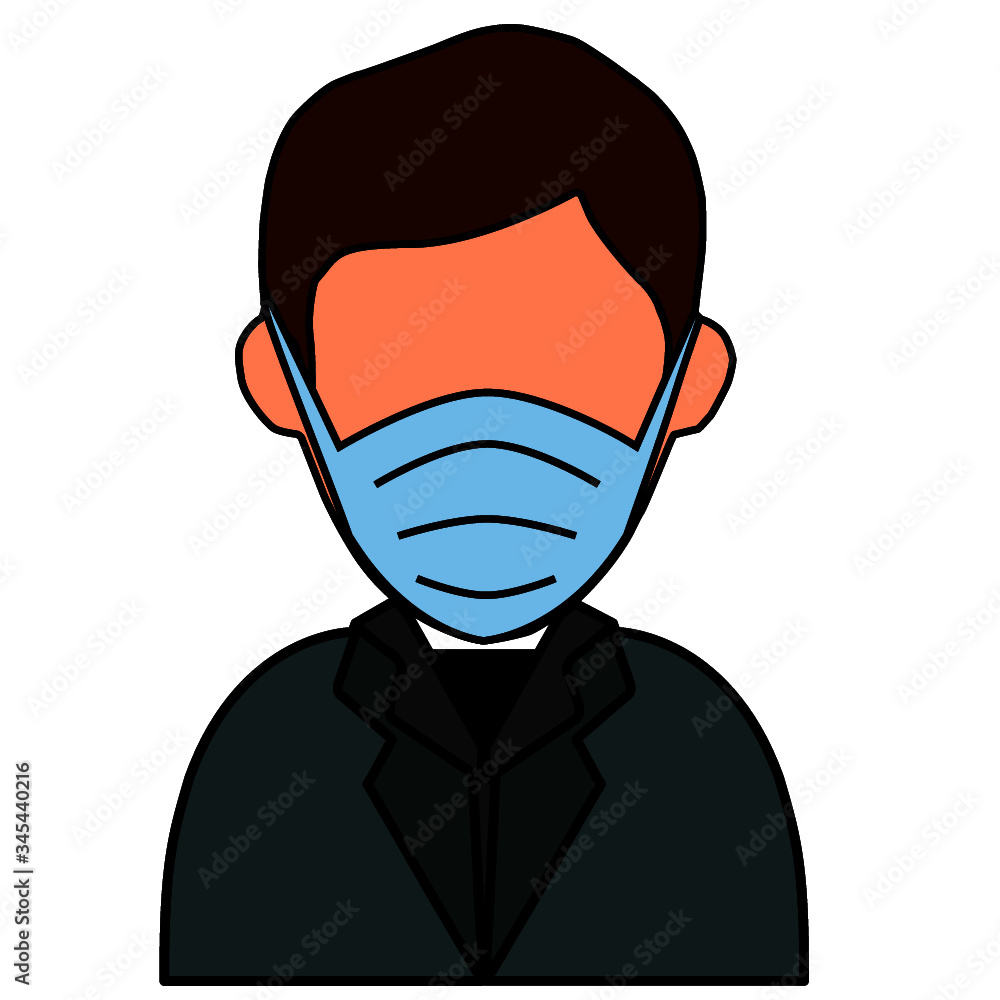 vector illustration of a man with mask