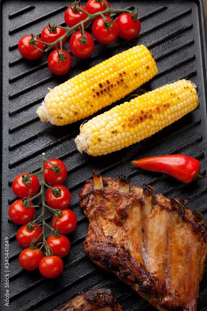 Grilled Pork Ribs On Griddle Grilled Pork Ribs On Griddle