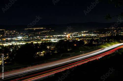 Freeway Lights with City