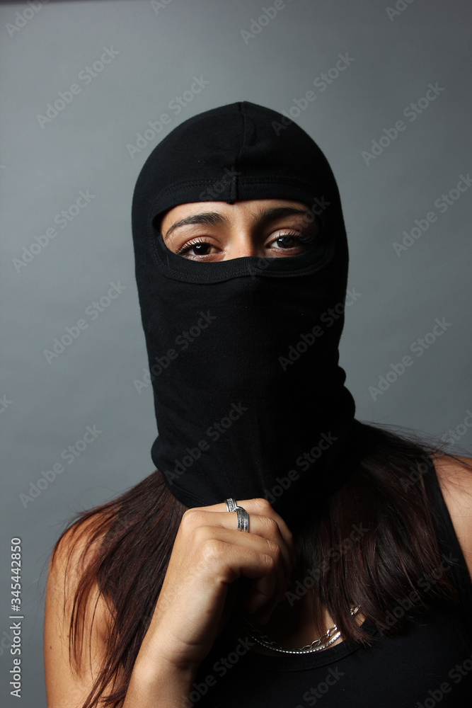 Girl with black mask