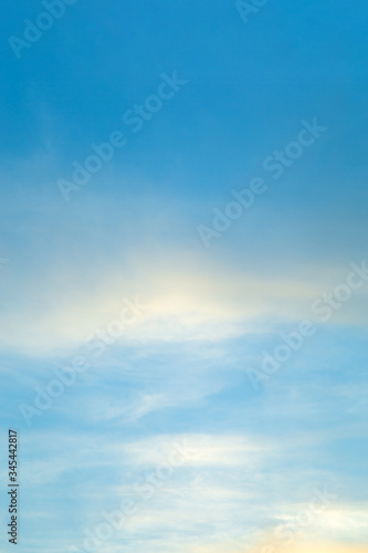 Fototapeta Naklejka Na Ścianę i Meble -  Vertical image white clouds in blue sky in summer day.