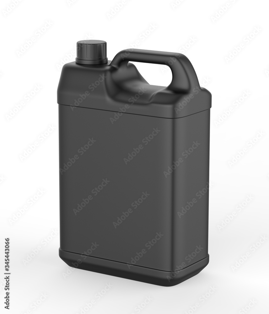 Blank Plastic JerryCan With Handle On White Background For Branding And Mock up, 3d Render Illustration, Blank Plastic JerryCan With Handle On White Background For Branding And Mock up, 3d Render Illustration,