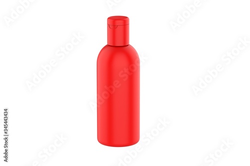 Blank promotional cosmetics plastic bottle for branding, 3d render illustration.