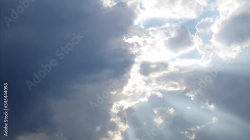 4k Time lapse video sky with moving fluffy clouds