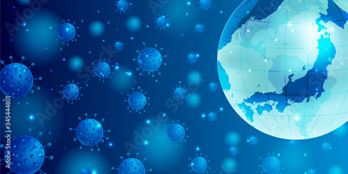 コロナ　ウイルス　地球　背景 