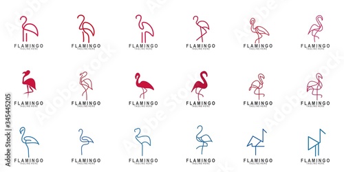 Set of Flamingo logo