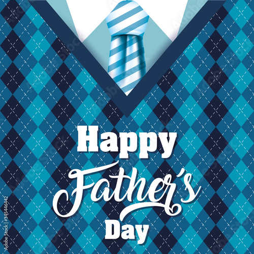 happy fathers day card with elagant suit and necktie