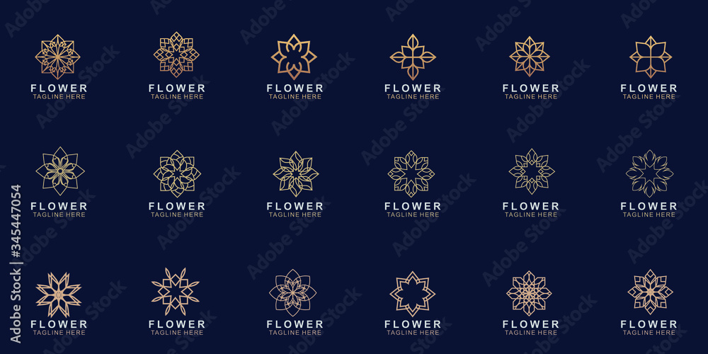 set of flowers logo design set of flowers logo design