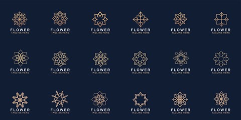 Foto auf Leinwand Mandala Set of Premium flower logo  © priyo
