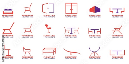 Set of Modern Furniture Vector Logo