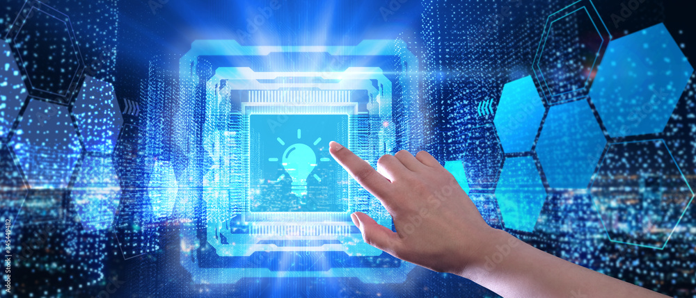 Business, technology, internet and networking concept. Light Bulb innovation Solution. Business, technology, internet and networking concept. Light Bulb innovation Solution.