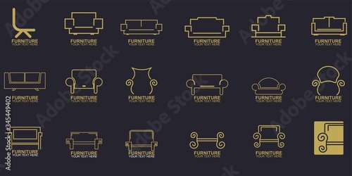 Set of Modern Furniture Vector Logo