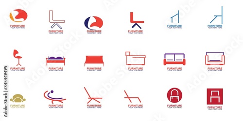 Set of Modern Furniture Vector Logo