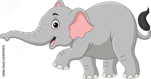 Cartoon elephant isolated on white background 