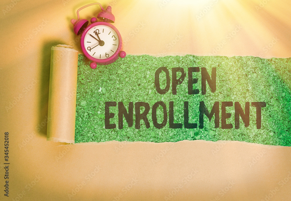 Φωτογραφία Word writing text Open Enrollment