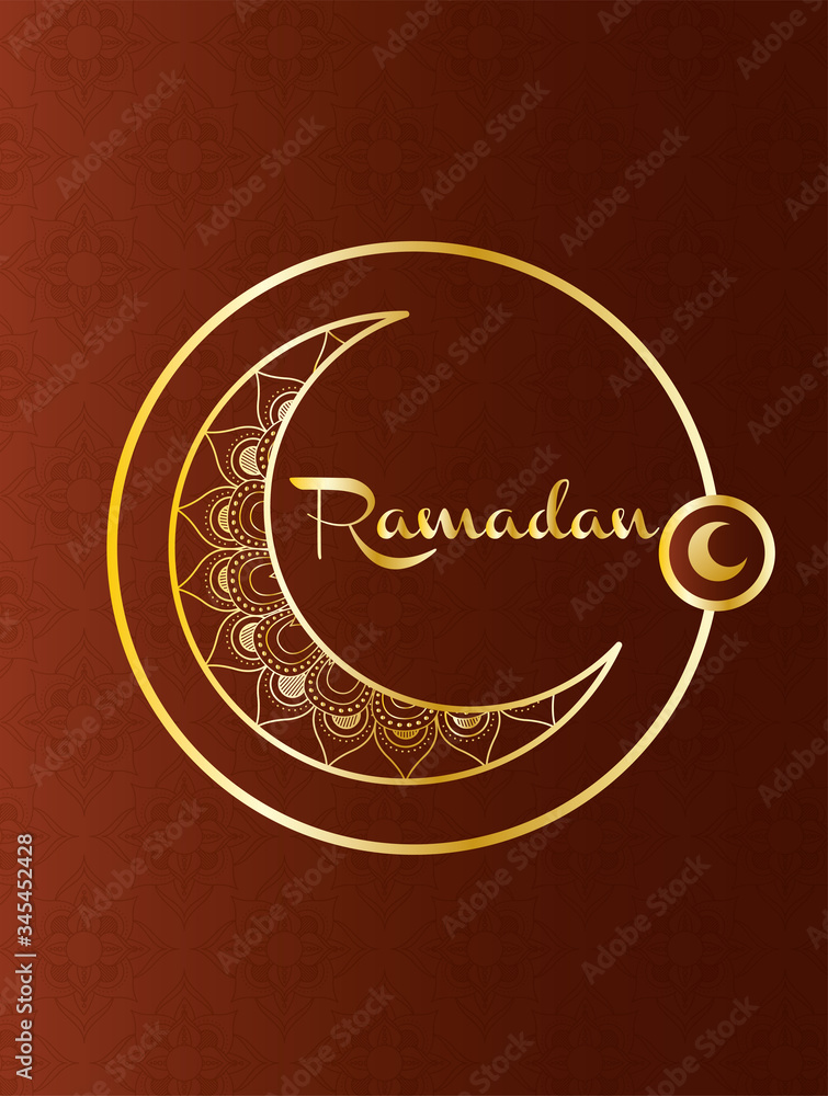 Obraz premium golden moon ramadan kareem decoration