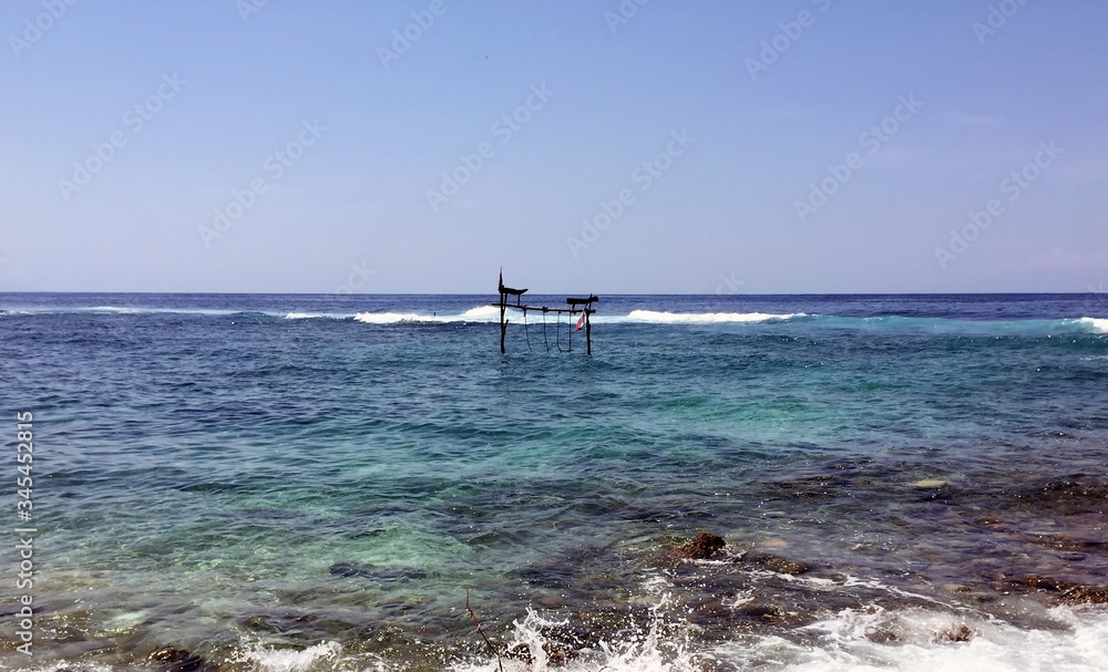Sea view from tropical beach with sunny sky. Sea view from tropical beach with sunny sky.