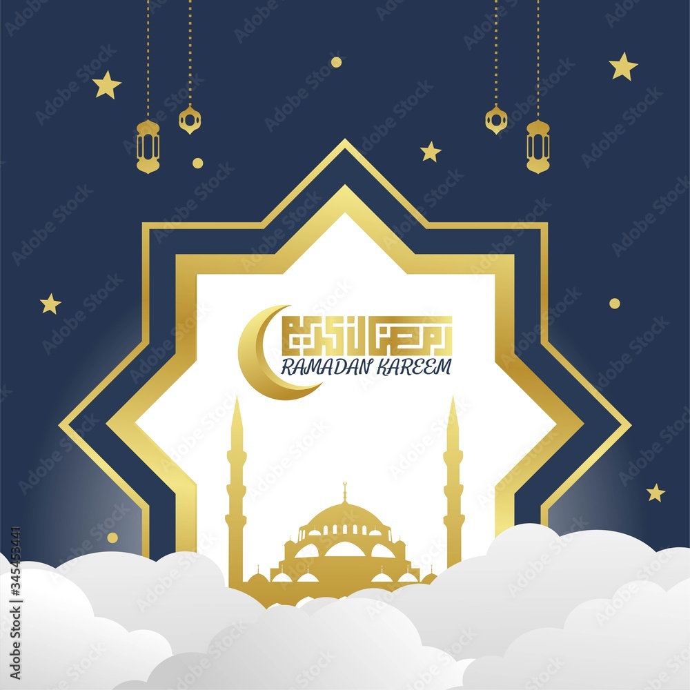 Fototapeta premium Ramadan Kareem Greeting Card Vector Illustration